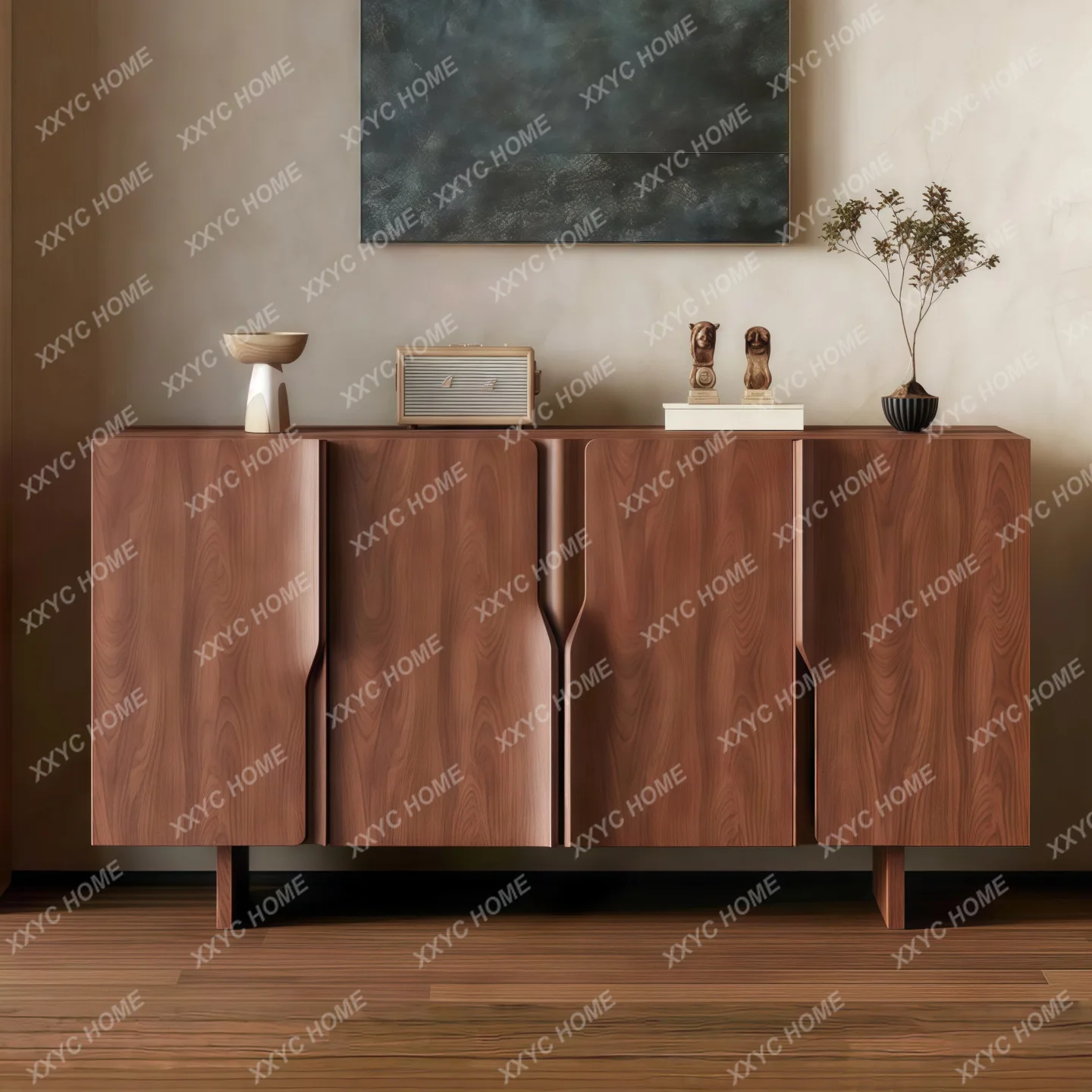 

Пристенный шкаф для столовой из массива дерева, современный, простой и многофункциональный, для прихожей.