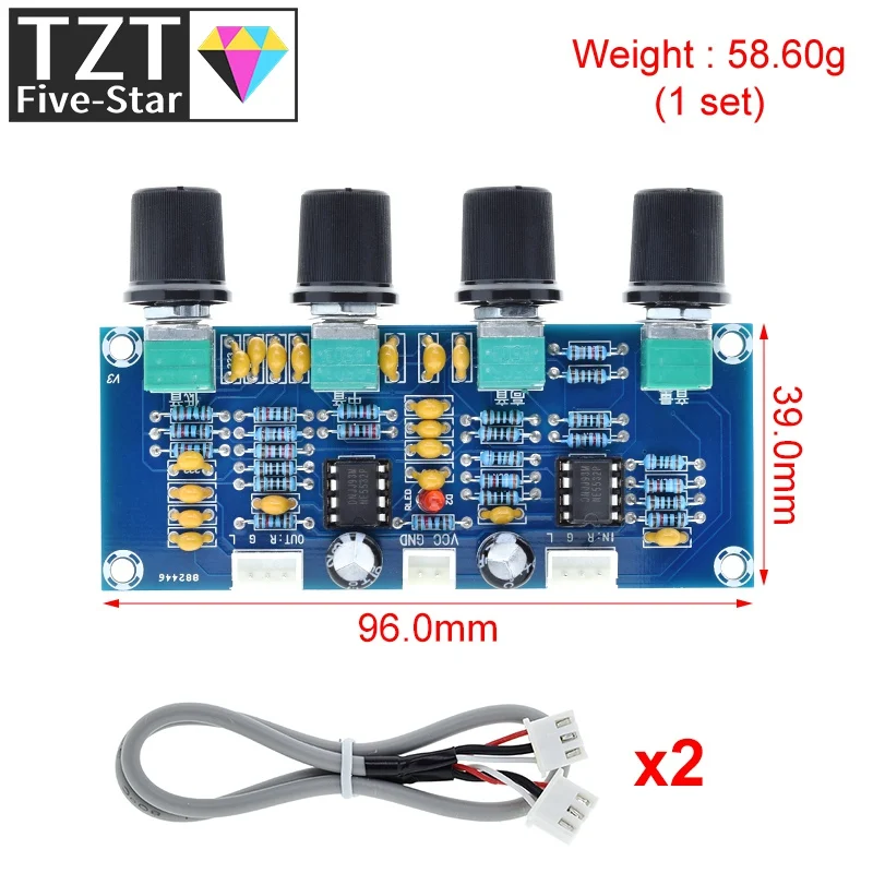 TZT XH-A901 NE5532 Tone Board Preamp Pre-amp With Treble Bass Volume Adjustment Tone Controller For Amplifier Board