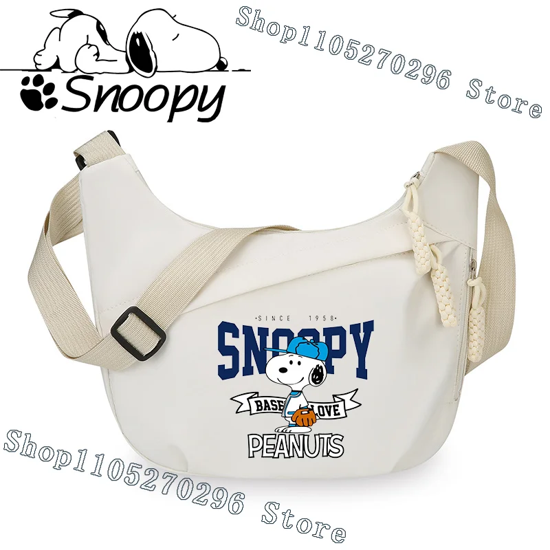 Cute Cartoon Snoopy Crossbody Bag Anime Character Pattern Portable Large Capacity Storage All-match Casual Style Outdoor Fashion