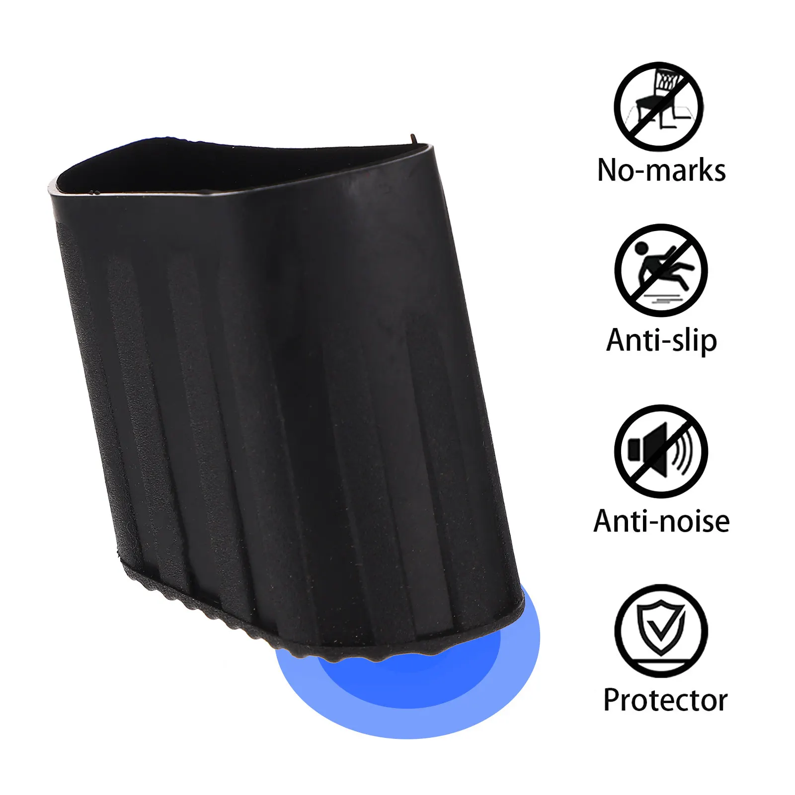 4Pcs Ladder Foot Pads Rubber Non-Skid Telescoping Ladder Feet Covers Floor Protection Stable Grip Leg Pad for Home Workshop