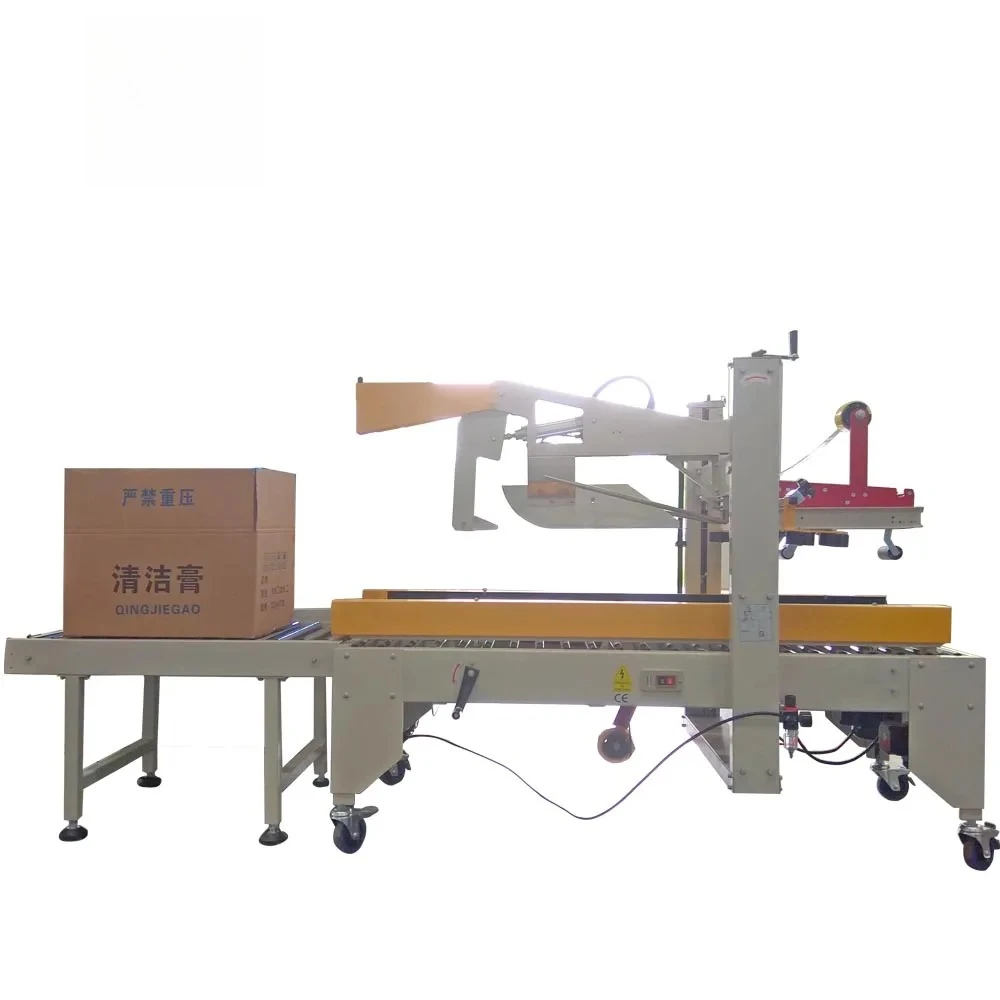 

Carton Sealing Machine Paper Box Tapping Packing Machine Semi Automatic Flaps Fold Top And Bottom Drive Belt Machine