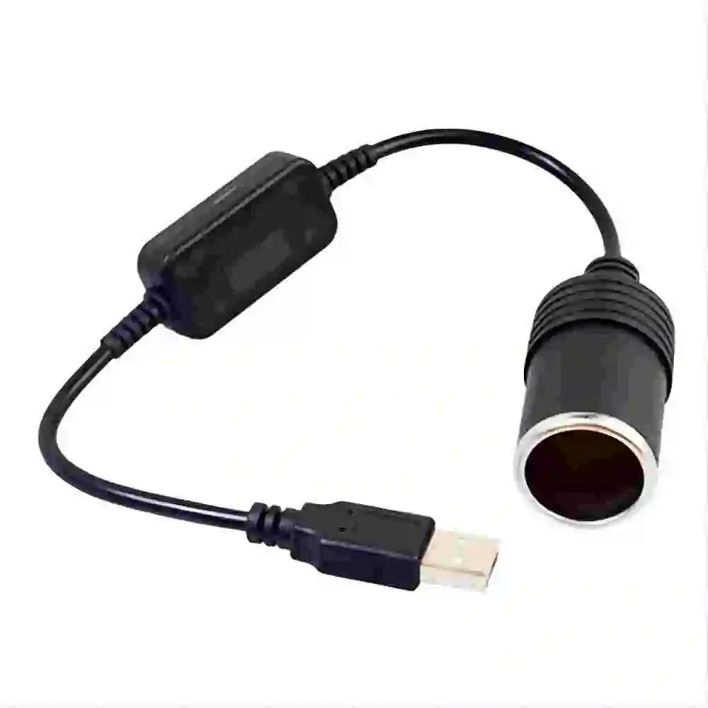 1pc 5V 2A USB à 12V prise allume-cigare USB mâle à femelle adaptateur allume-cigare convertisseur ac