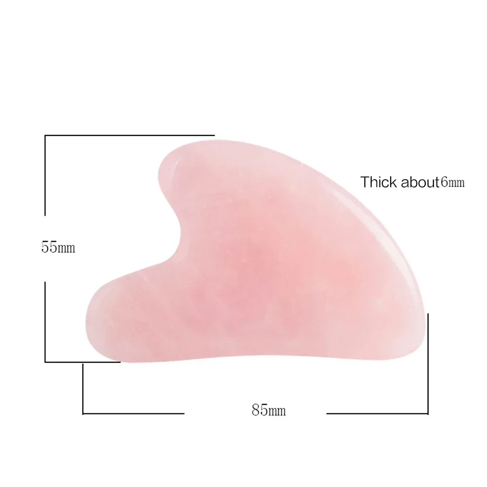 Natural Jade Eye Massager Gua Sha Scraper Board Massage Tool Rose Quartz Jade Guasha Stone for Face Neck Massage Skin Lifting