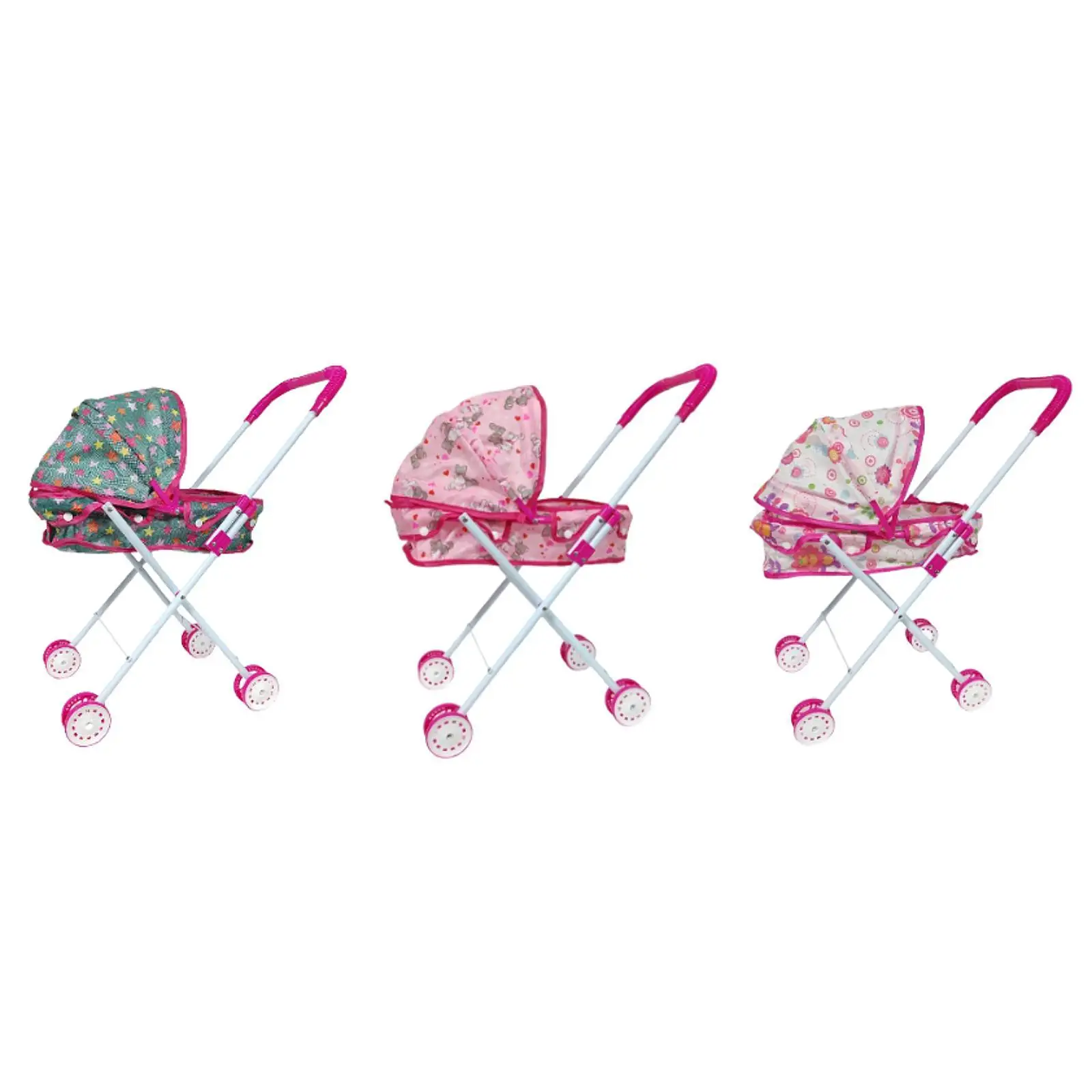 Doll's Pram Doll's Pram Collection, Easy to Store, Foldable Pushchair, Toy for Outdoors at Home