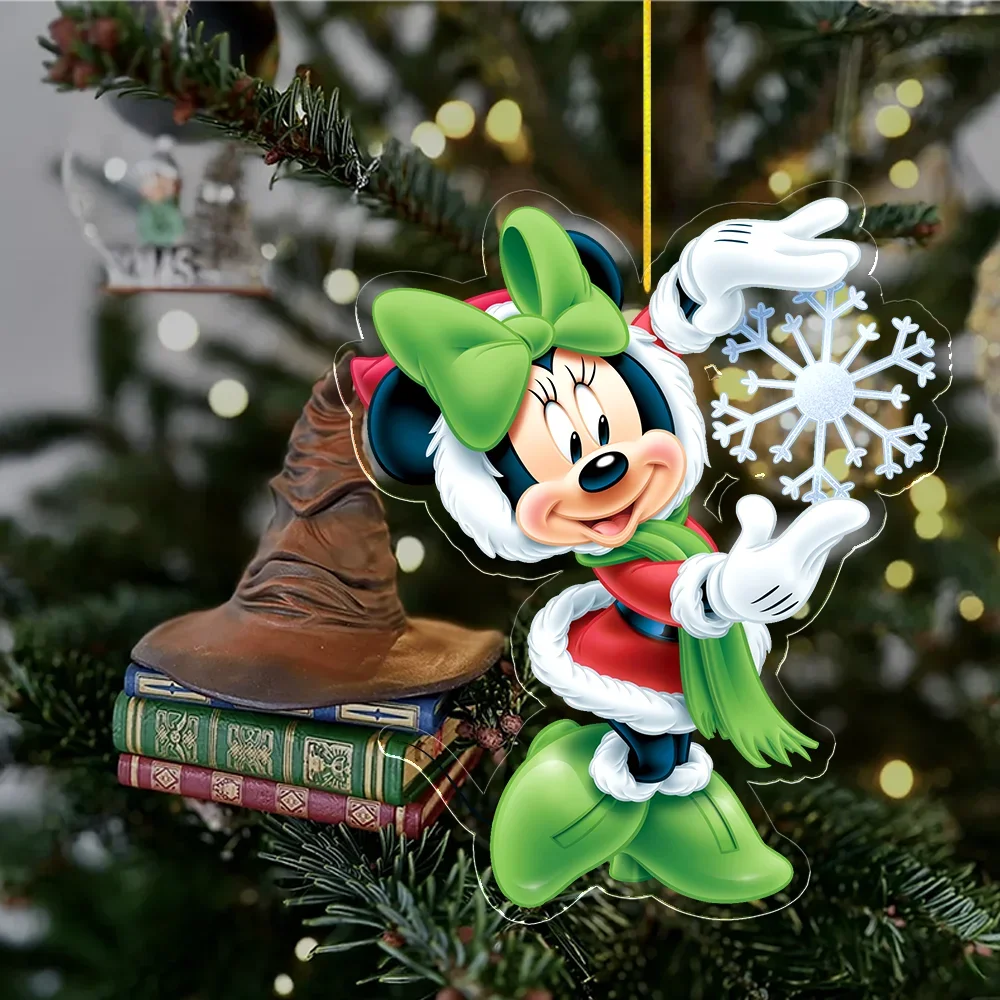 Mickey Minnie Mouse Disney Acrylic Christmas Tree Pendant Ornaments for Holiday & Home Winter Party Decor Holiday Decorations