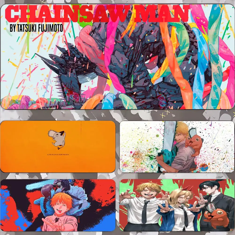 Pochita Chainsaw Man Mouse Pad Gamer Keyboard Mat Pads Gaming Desk Protector Laptops Large Mousepad Cartoon Deskmat