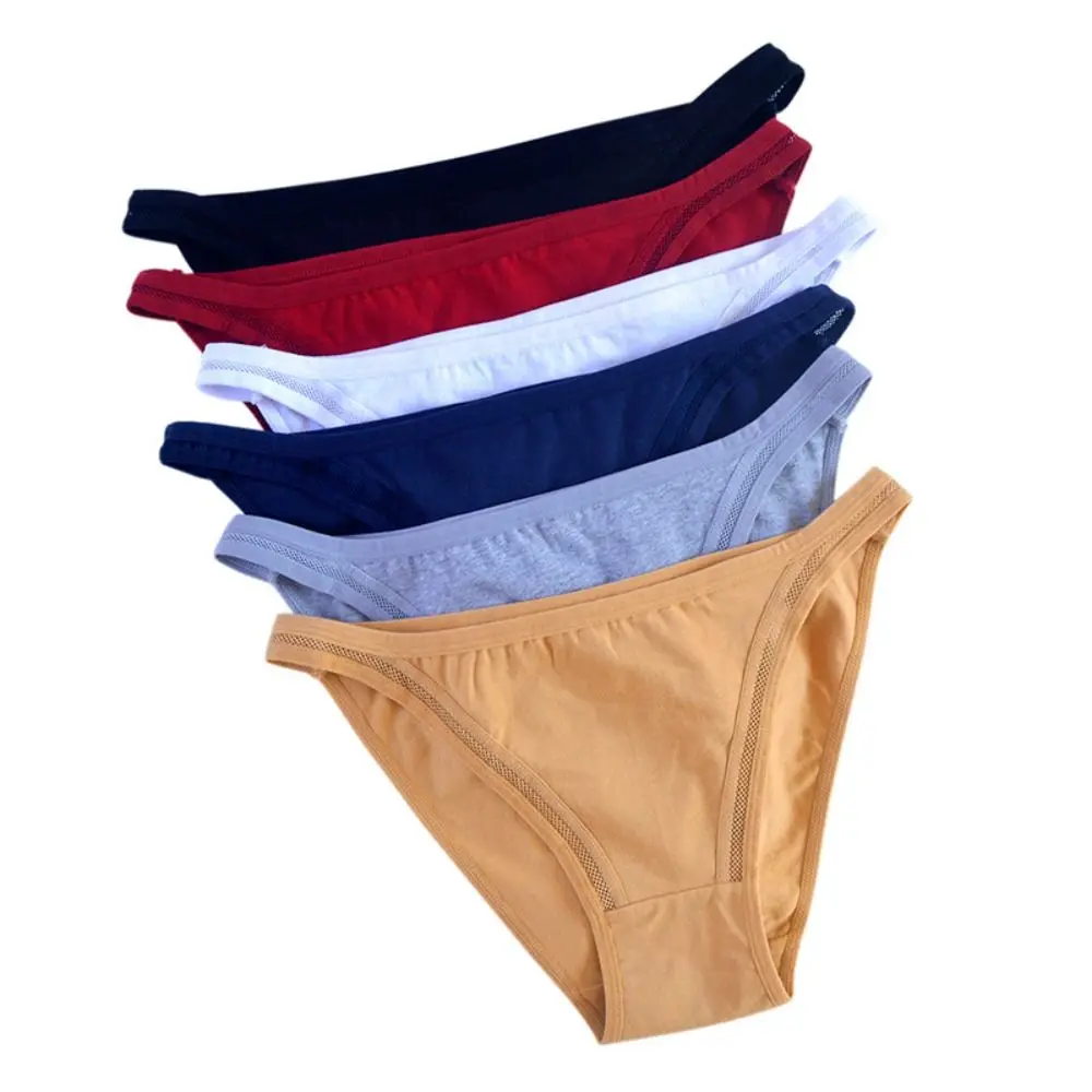 Japanese Seamless Middle Waist Underwear Fashion Solid Color Cotton Panties Lady's Bikini Briefs for Female Lingerie