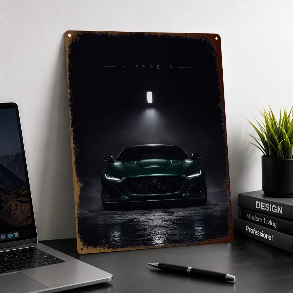 United Kingdom F-Type R Green Sports Car Printed Poster Customized Metal Sign Precision Machine Design Wall Art Ideal For Home