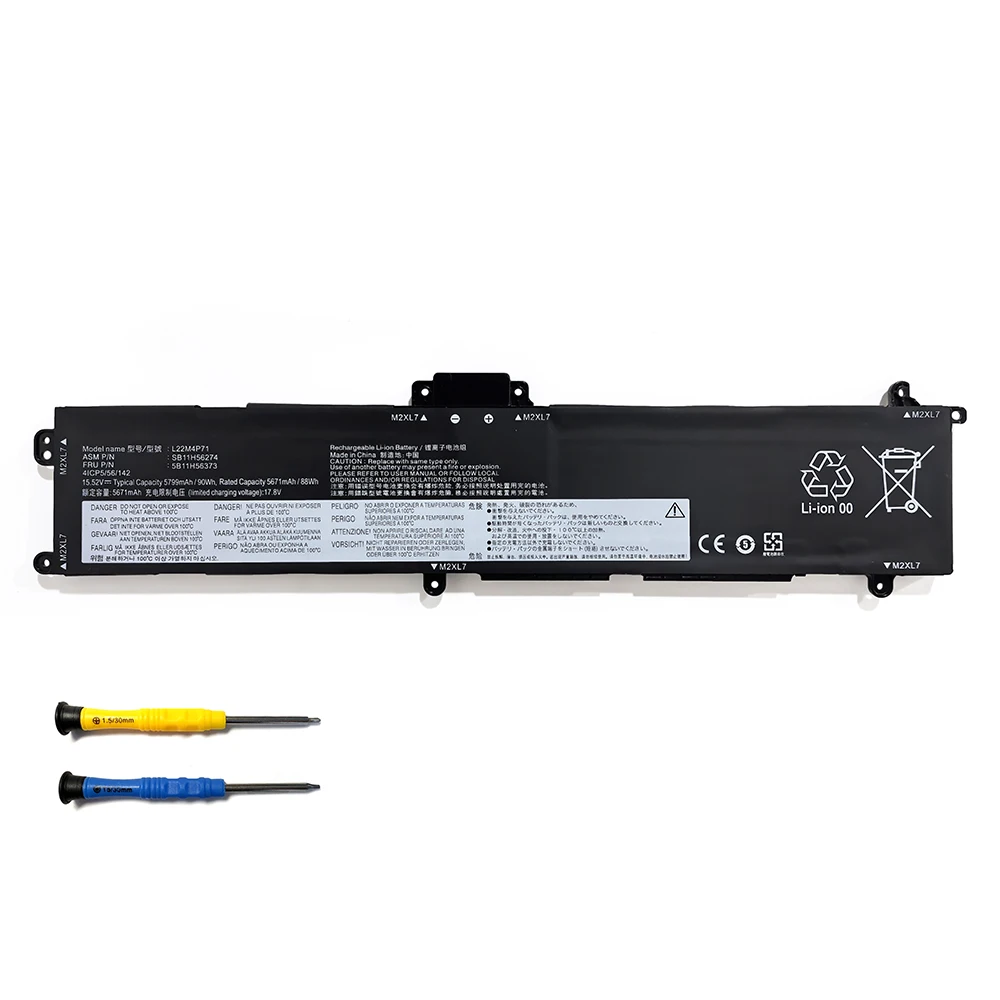 L22M4P71 15.52V 90Wh 5799mAh Laptop Battery For Lenovo Thinkpad 16V GEN 1 2023 21FC 21FD 21FE 21FF series L22C4P71 free tools
