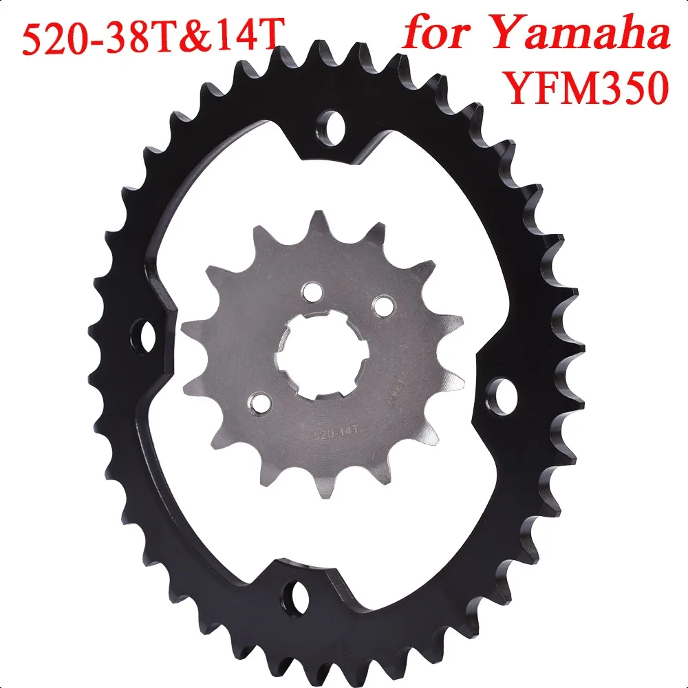 520 38T 14T Motorcycle Front Rear Sprocket Gear Wheel Cam for Yamaha YFZ350 YFM 350 Raptor 2004-2013 YFM350 Edition 2007