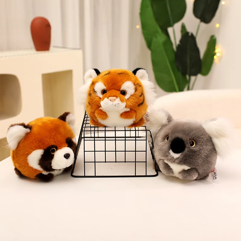 

New Funny Hairball Animal Plush Toys Cozy Mini Tiger Red Panda Koala Toys Cute Wearable Animal Toys Lovely Kids Outing Companion