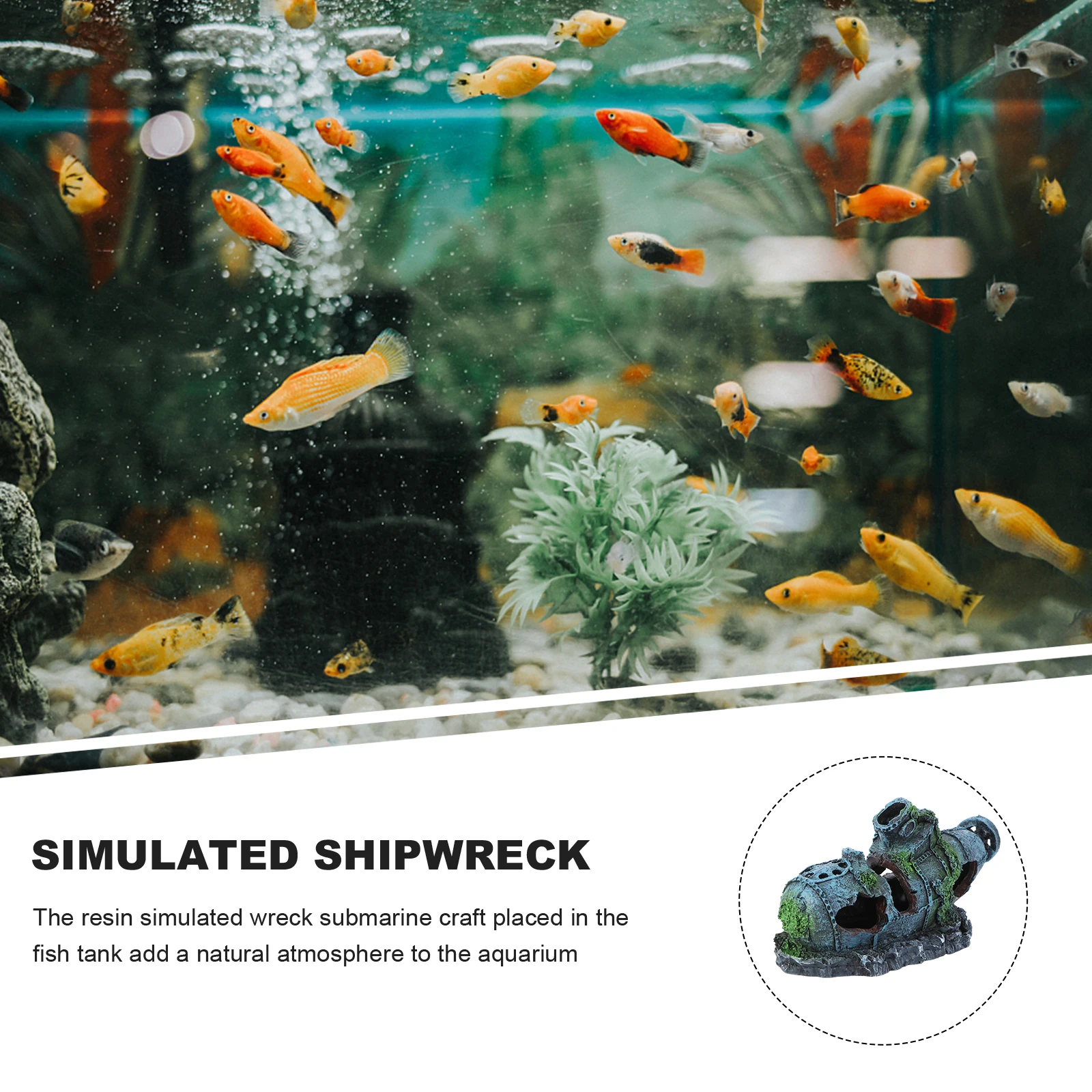 

Shipwreck House Decoration Resin Craft Aquarium Fish Tank Landscaping Home Study Room Ornament Long Lasting Colorful Underwater