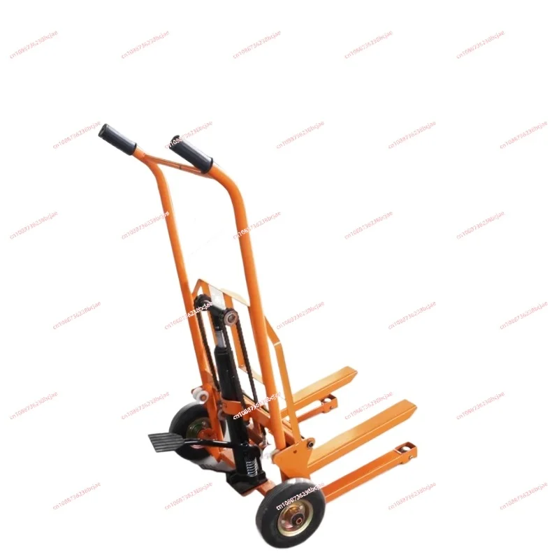 Mini 200kg load-bearing forklift, portable manual handling stacker, light and small household lift truck, hydraulic unloading