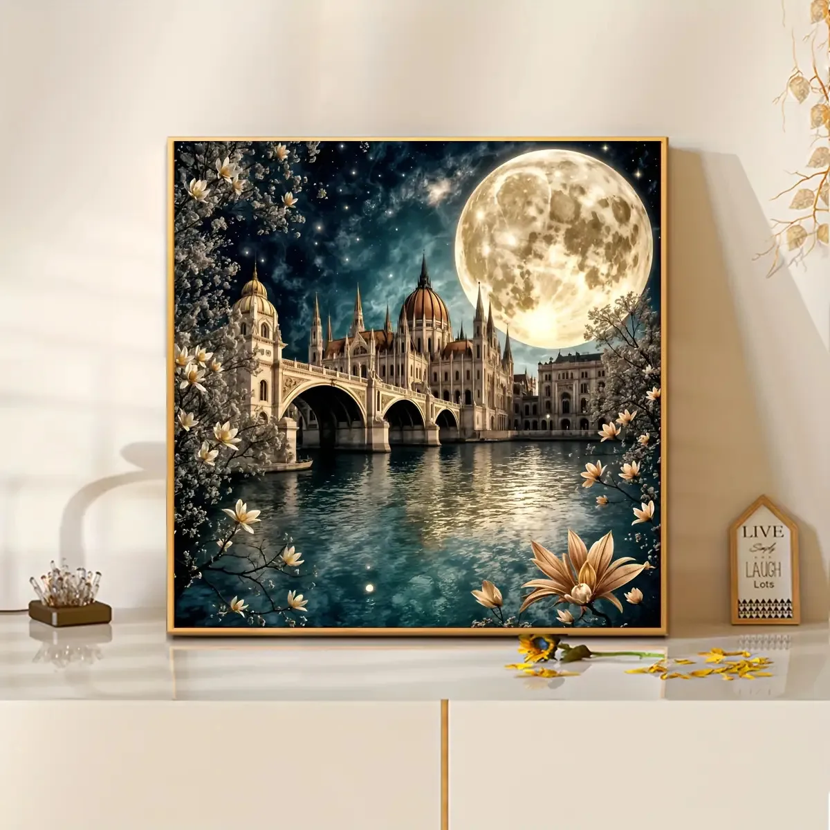 

Beautiful City Moon Jigsaw Puzzle 500/1024 PCS Holiday Stress Relieving Fun Games Home Decor Holiday Gifts
