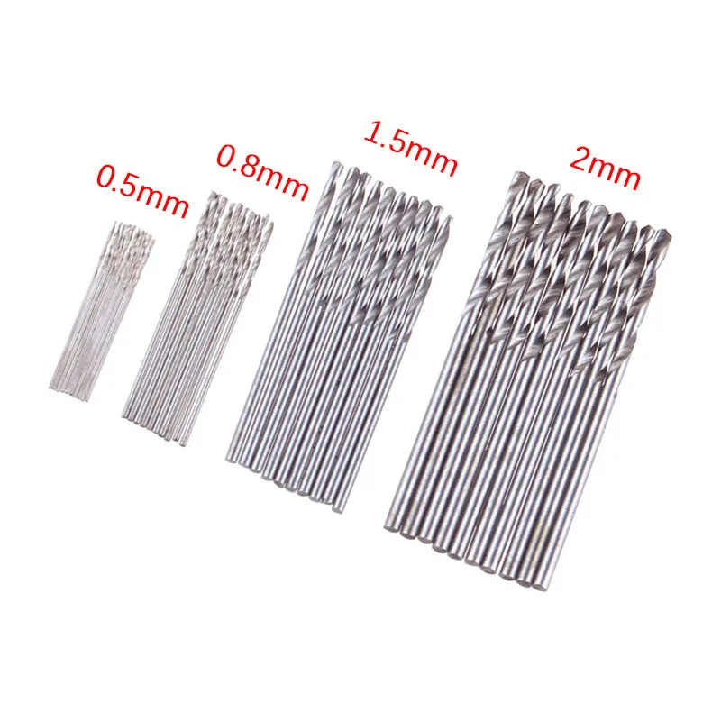 HSS Drill Bits 10Pcs/Set 0.5mm 0.8mm 1.5mm 2.0mm Mini Drill Twist Drill Bits Set for Woodworking Plastic And Aluminum