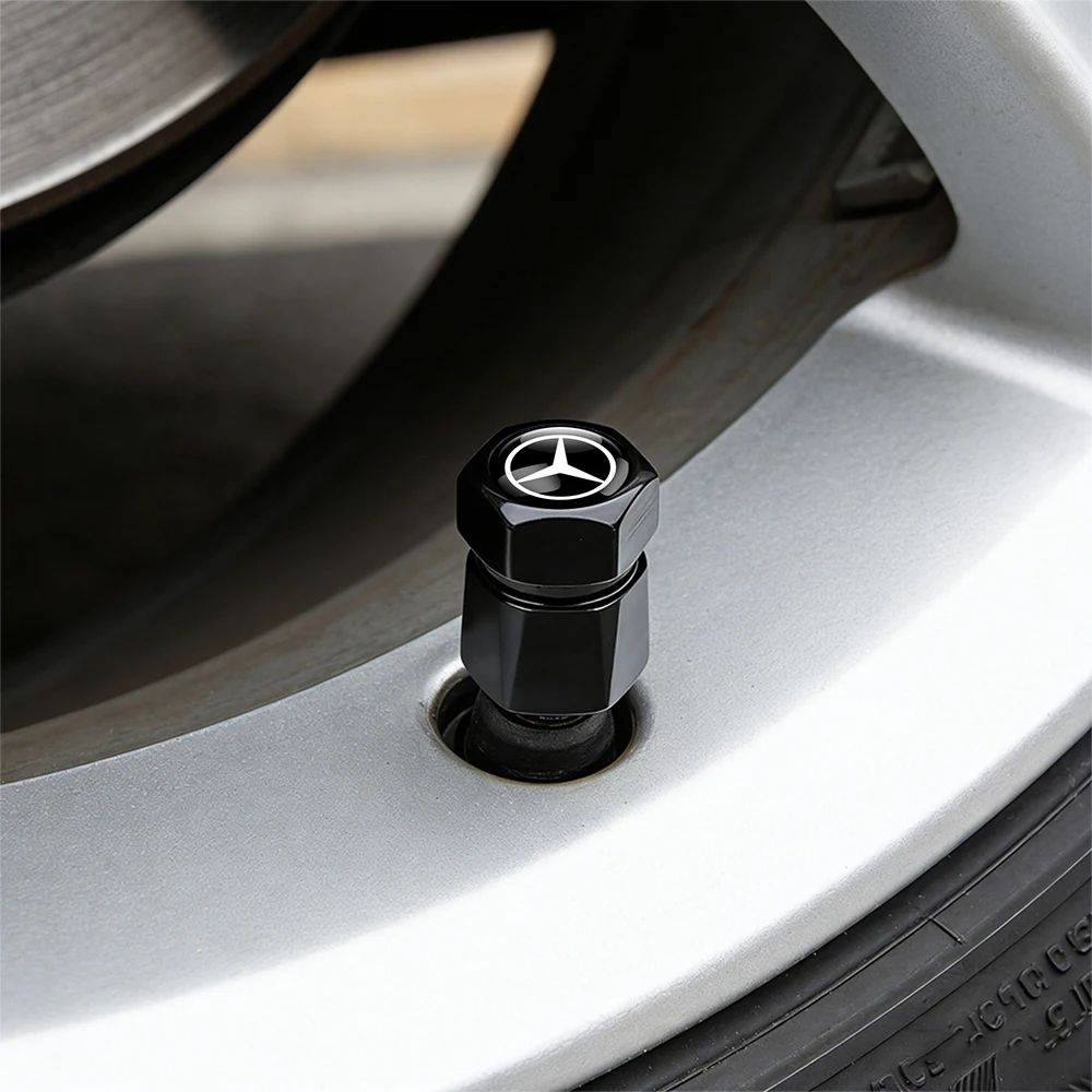 4Pcs Diamond shaped valve Alloy Car Wheel Tire Air Valve Caps Stem Badge Cover for Mercedes Benz AMG A B GLK GLA W213 W220 C180