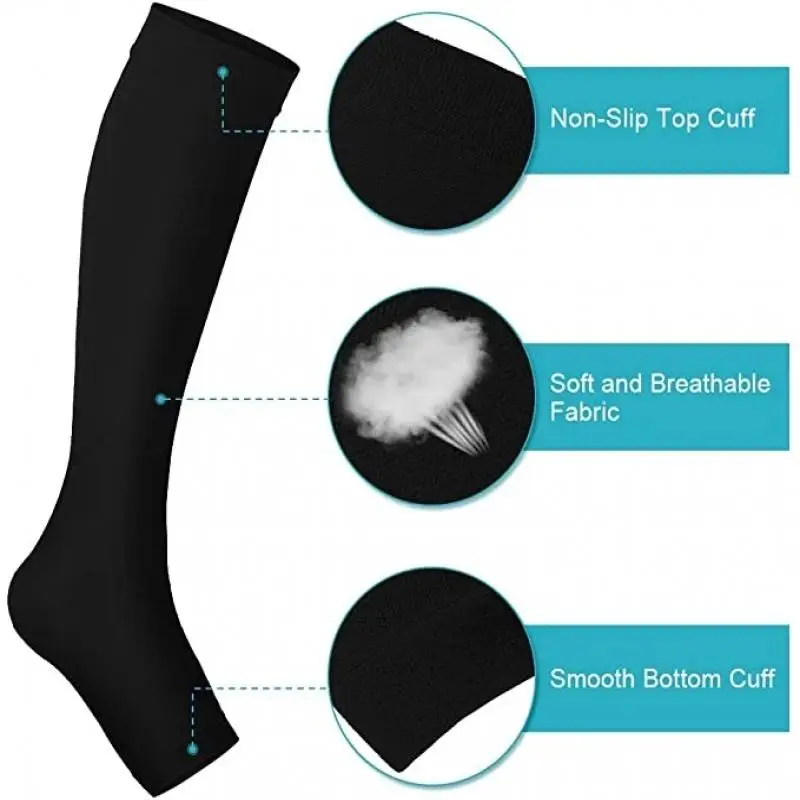 Knee High Stockings Medical Calf Compression Stockings Varicose Veins Shaping Graduated Pressure Stockings Elastic Sports socks