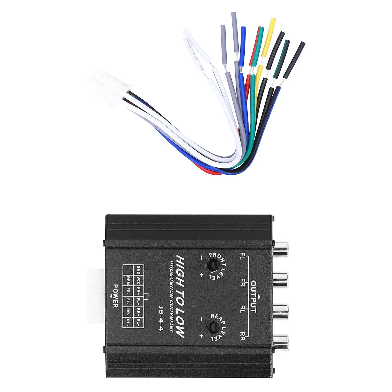 12V 50W Car Stereo Audio Impedance Converter: 4 Channel, High to Low Line, Radio Speaker Frequency Filter