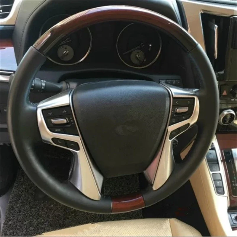 WELKINRY For Toyota Alphard Vellfire AH30 2015-2022 ABS Chrome Car Steering Wheel Switch Button Knob Cover Trim