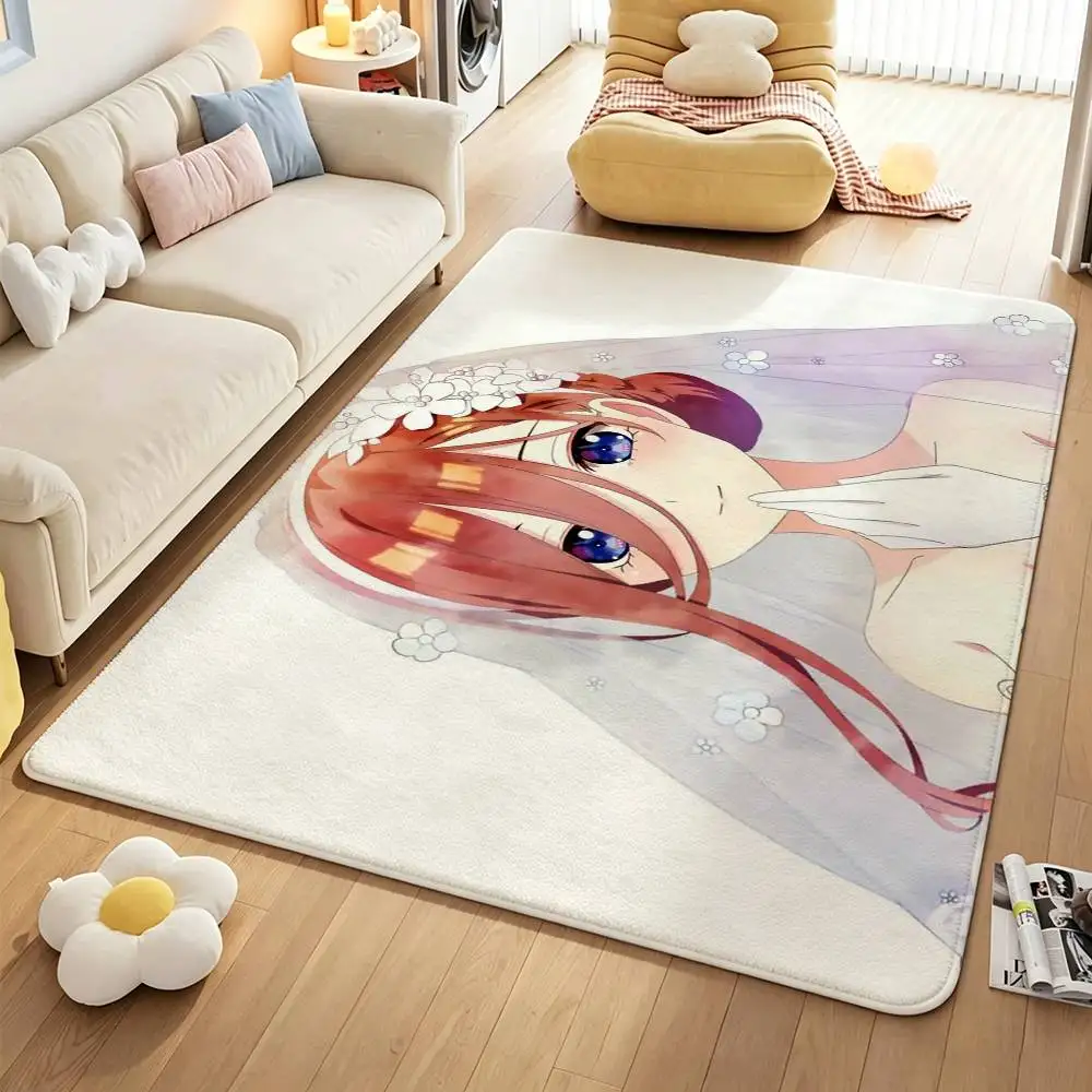 M-Miku N-Nakano The Q-Quintessential Indoor Short Plush Door Mat Anti-Slip Backing Soft Foot Mat for Entryway Bedroom