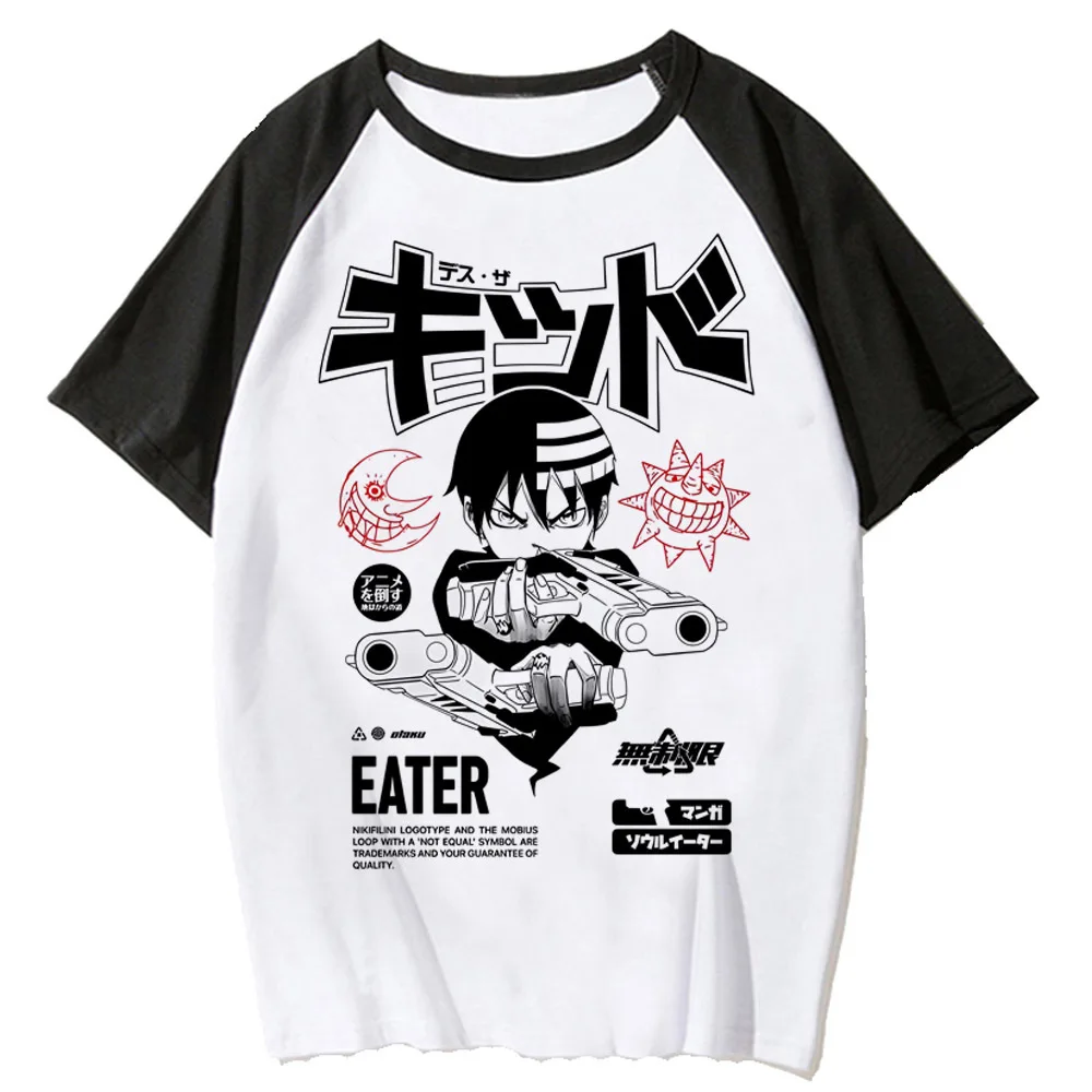 Soul Eater camisa adolescente Digital Colorido Universidade dos anos 2000 Retro Psicodélico top camisetas estéticas gráfico Pop Culture Trendy Gráfico