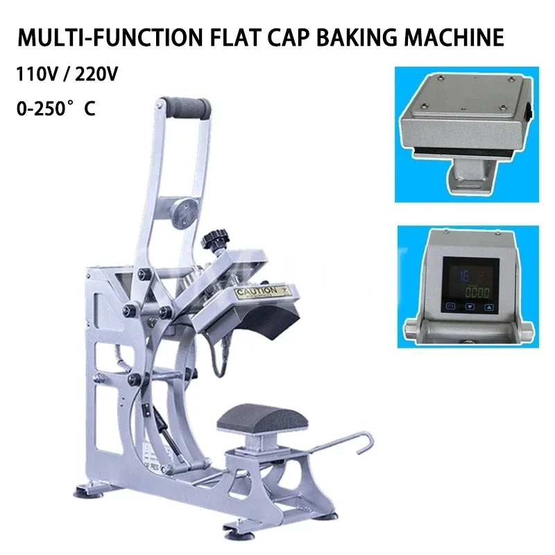 2 In 1 Portable Cap Heat Press Machine For Sublimation Transfer With 8x14cm 12x12cm Plates Hat Printing Equipment Industrial Use
