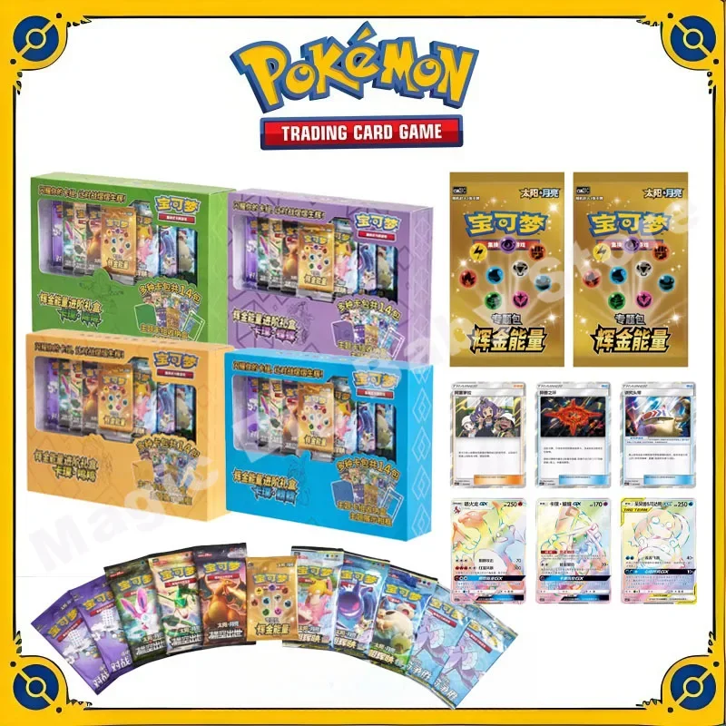 Oryginalna oryginalna karta Pokemon PTCG chińskie pudełko upominkowe na jedną rocznicę Golden Energy zaawansowane pudełko upominkowe Kapu Mingming