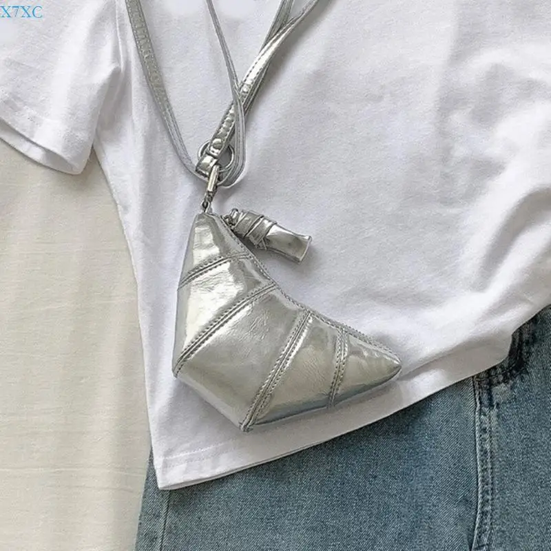 

X7XC Women Shoulder Bag Fashion Croissants Bag PU Leather Crossbody Bag