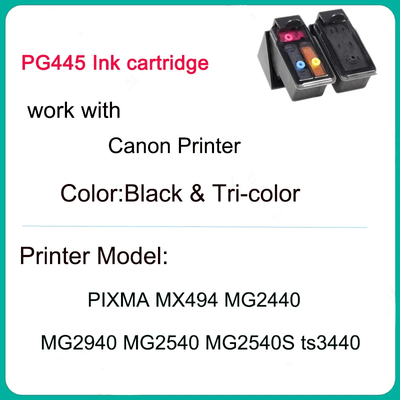 Vilaxh PG445 CL446 PG-445 CL-446 XL Ink Cartridge for Canon PG 445 CL 446 Canon PIXMA MG2540 MX494 MG2440 MG2540S TS3440MG2940