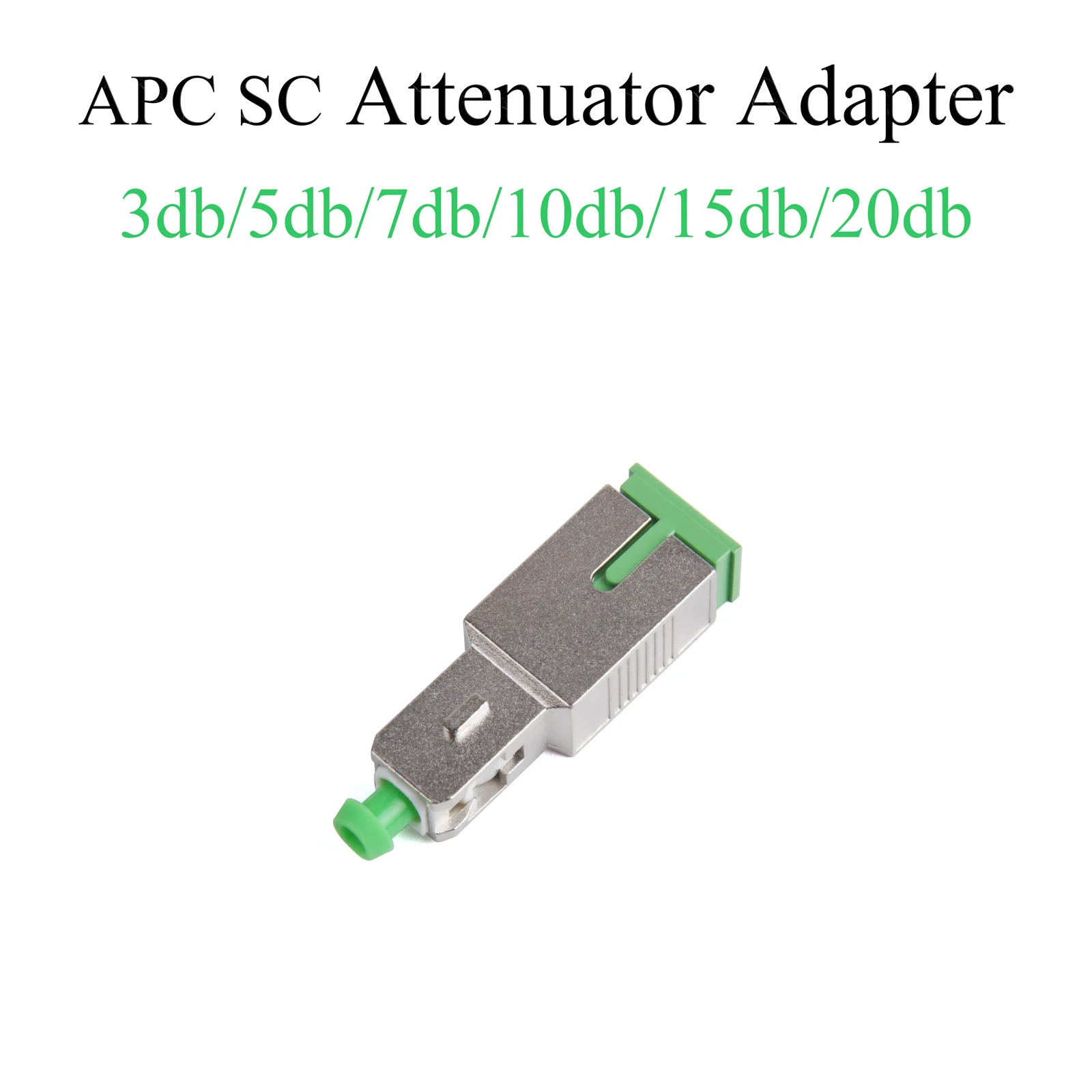 Adaptor serat optik APC SC, 2 buah adaptor serat optik APC SC pria ke SC Wanita konektor Attenuator 3DB/5DB/7DB/10dB/15dB/20dB