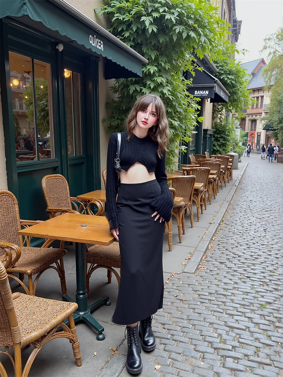 

Women'S Skirts Elegant Fashion Black High Waisted Pencil Skirt Women Office Lady Work Business Formal Elastic Band Slim Straight