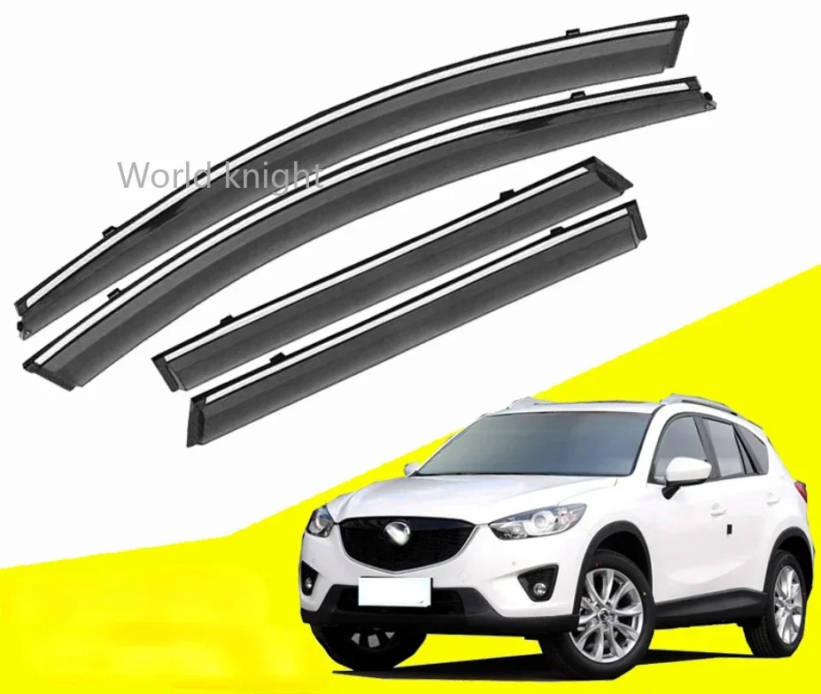 For MAZDA cx-5 2012-2017 Car Window Sun Rain Shade Visors Shield Shelter Protector Cover Trim Frame Sticker Accessories