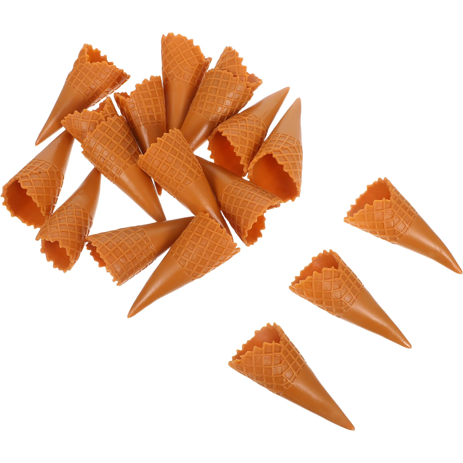 

18pcs Mini Ice Cream Cone Plastic Empty Cones Diy Craft Decorative Accessories Photo Props Fake Mini Food