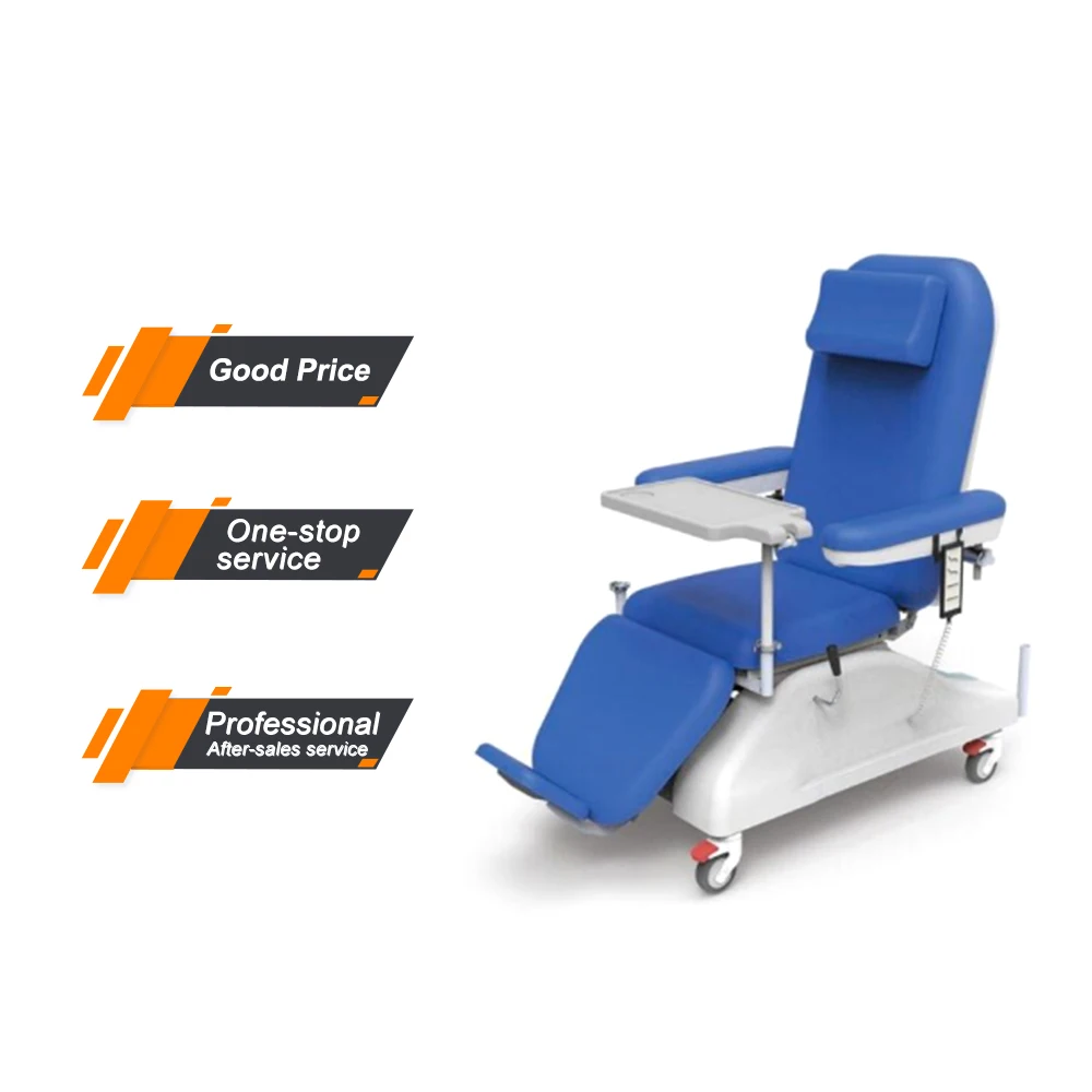 MY-O007A-1 Hospital 3 Function Adjustable Electric  Patient Transfusion Reclining Dialysis Chair with Wheels