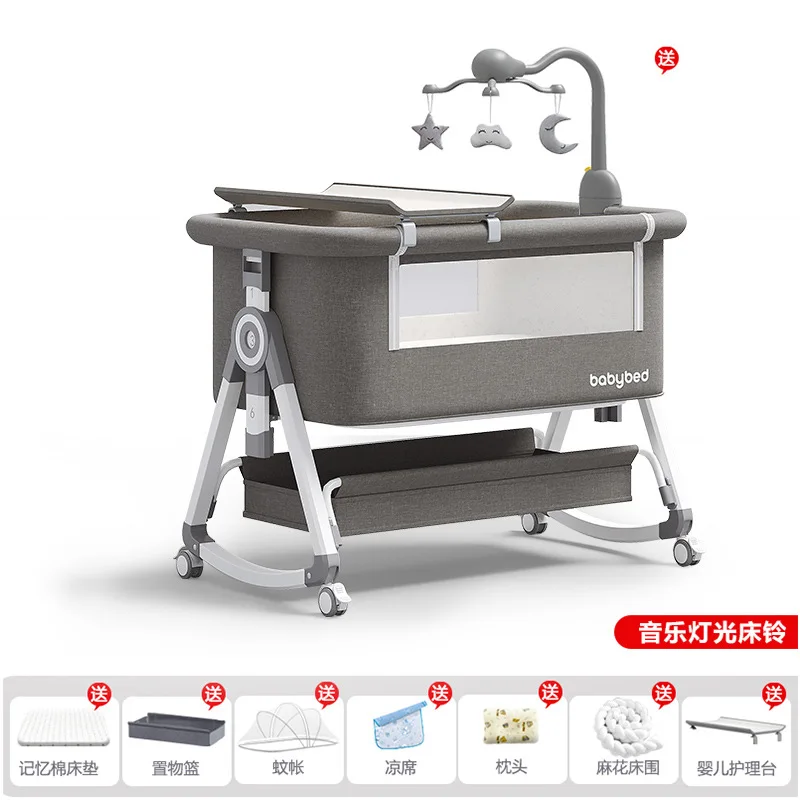 

Мобильная и портативная детская кроватка, складная многофункциональная кровать BB, большая кровать для новорожденных