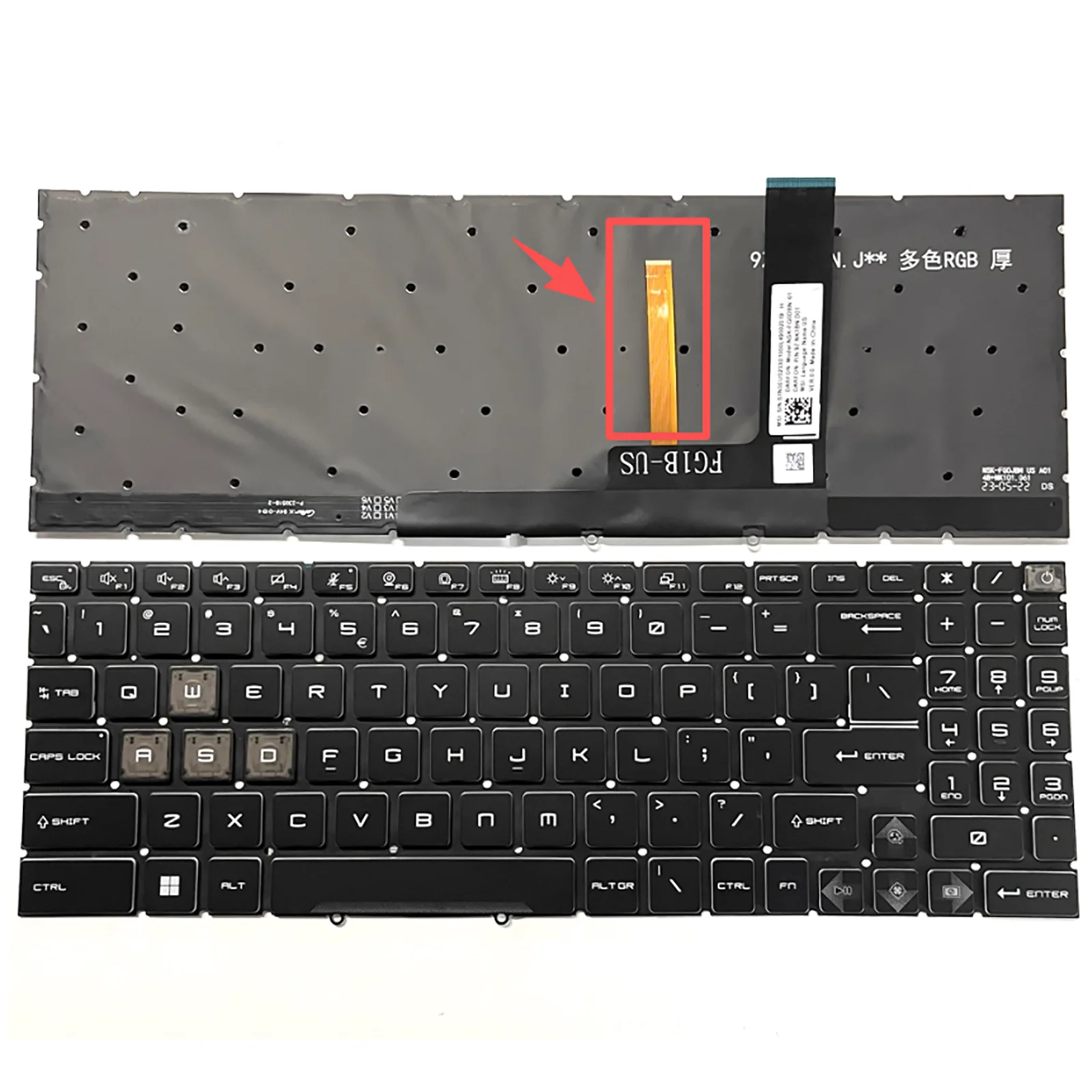 

RU US layout for MSI Cyborg 15 A12V/A13V/A13U/A13VF Cyborg 15 AI A1V MS-15H1/15H2/15K1/15HK/17S1/1585/1583 Laptop keyboard