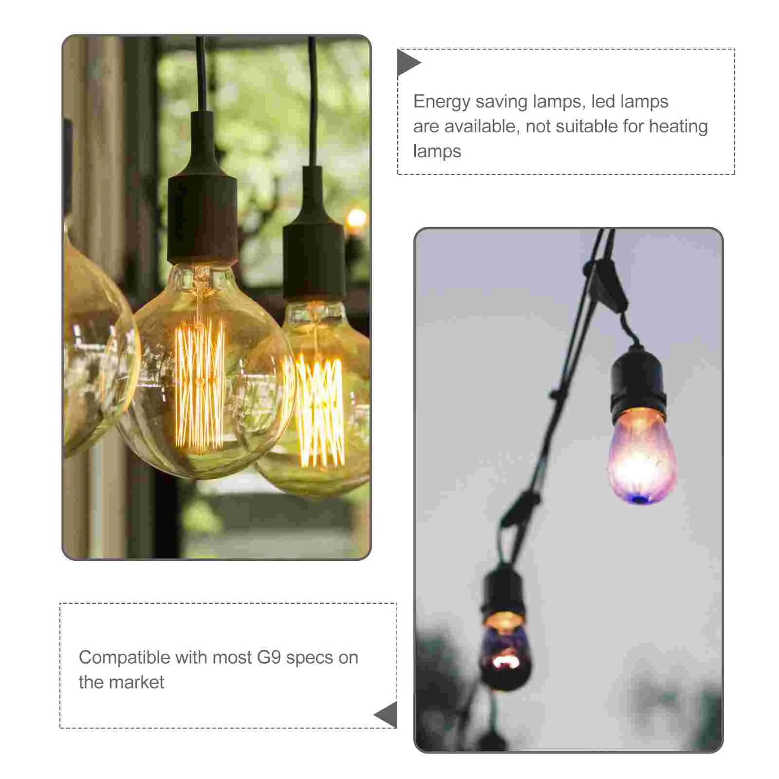 4 Pcs G9 Ceramic Lamp Holder Time-saving Bulb Socket Halogen Light Base Replacement Bases Ceramics Fashionable for Plastic