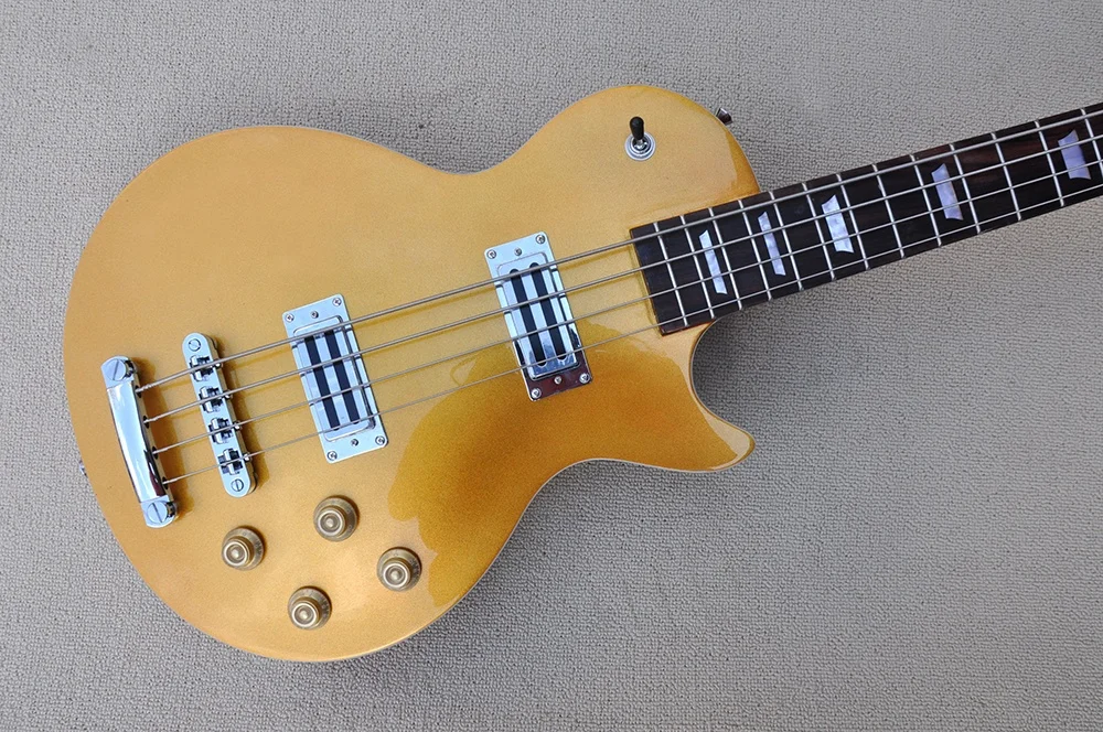 Flyoung Profectional Electric Bass Guitar High-quality 4-string Bass Guitar Gold Top Bass
