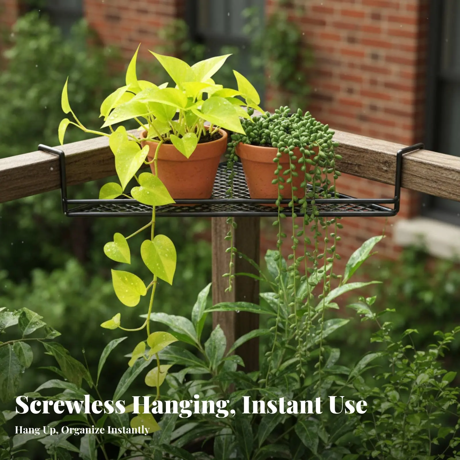 

Railing Planter Rack Hanging Design Railing Planter Basket Hardwareno Tools Required Installation Space-Saving for Residents