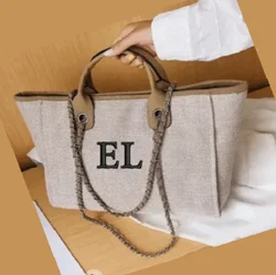 Bolso de mano con nombre personalizado para mujer, bolso de mano de gran capacidad, bandolera de un hombro, bolso de mano con cadena, bolso de ocio