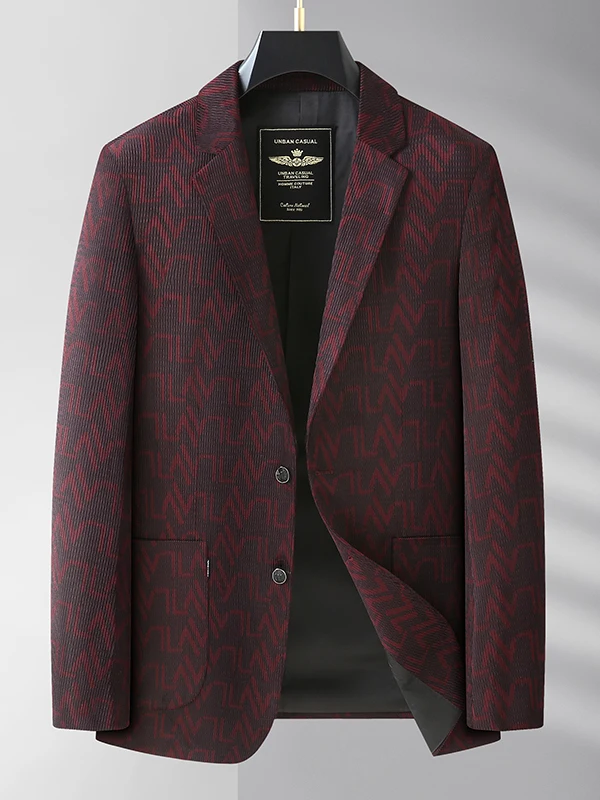 

High-End plus Size Men's Busin Casual Red Suit Autumn Winter Single-Breasted Jaet Faionable plus Size Suit