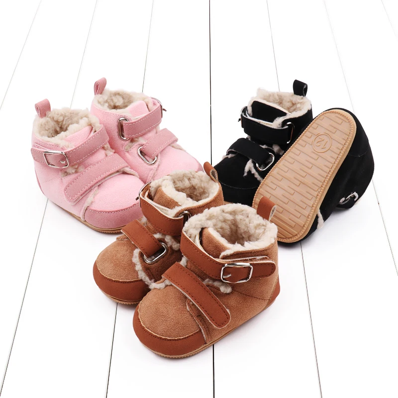 

Winter Baby Casual Shoes TPR Soled Non-slip Walking for Girl Boy Thick Warm Plush Fur Toddler Infant Shoes First Walkers BMB3120