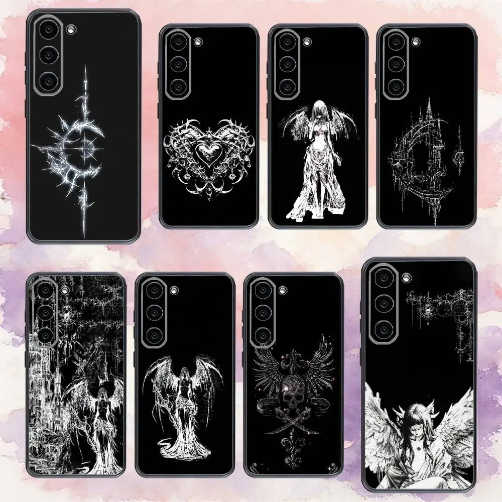 

Gothic Coquette Cyber Sigilism Phone Case For Samsung Galaxy A73,A72,A71,A70,A53,A52,A51,Others Soft Black Cover
