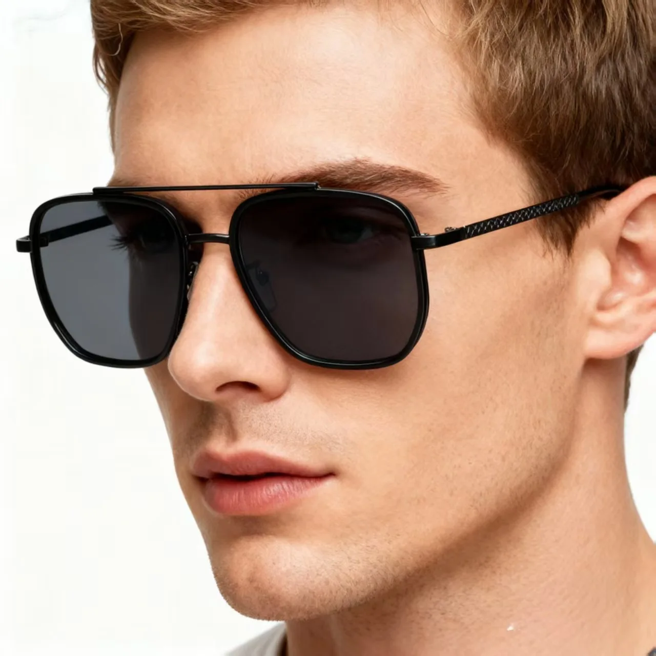 

New Men's Square Sunglasses Retro Black Glasses Fashionable Outdoor Women's Leopard Print Sunglasses Luxurious Sunglasses