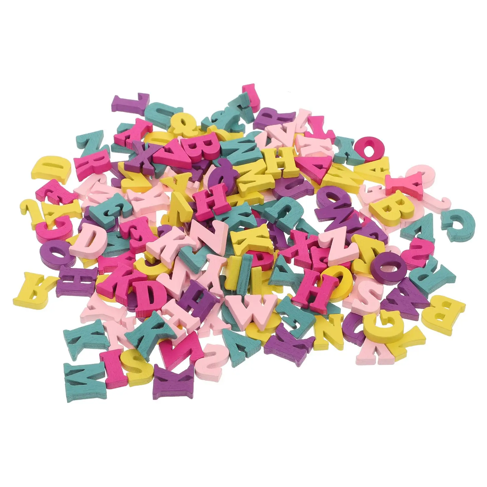 

200 Pcs Wooden Alphabet Crafts Letter Folk Tiles Handmade for Kids Puzzle DIY English Chips Child