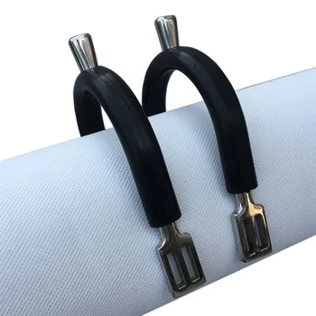 스테인레스 스틸 승마 박차 17mm 짧은 생크 볼 엔드 영어 박차 포장 고무 승마 장비