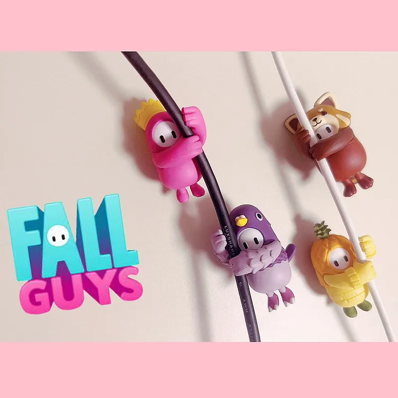 Bandai Original 4Pcs  Hugcot Gashapon LIne UP Fall Guy Toys For Kids Gift Collectible Model Ornaments