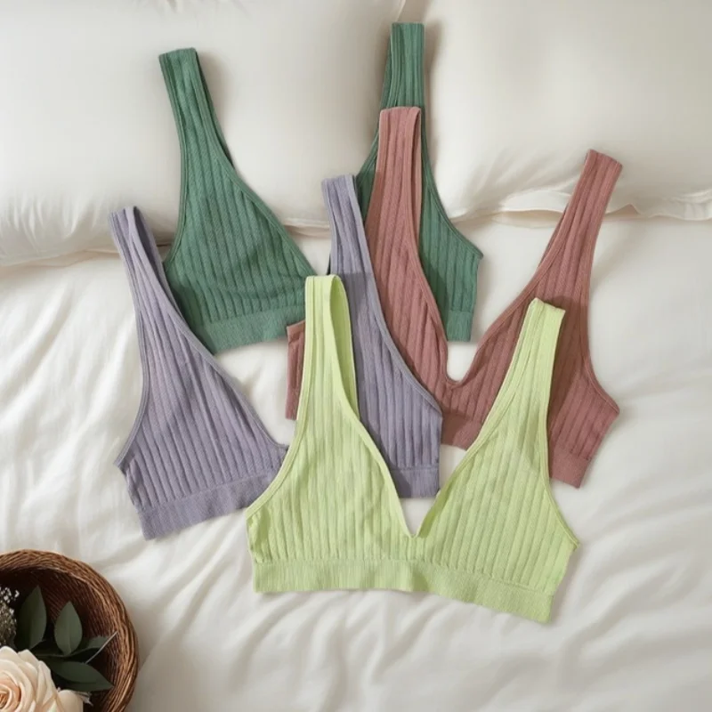 Deep V-neck Seamless Bra Push Up Bras For Women Bralette Sexy Lingerie Female Low Back Sleep Underwe