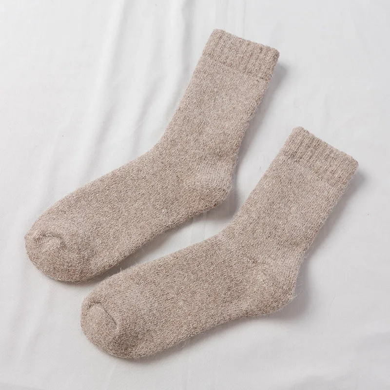 5 Pairs Winter Ultra Thick Terry Loop Socks for Men Thermal Warm Thickened Plush Terry Socks Solid Color