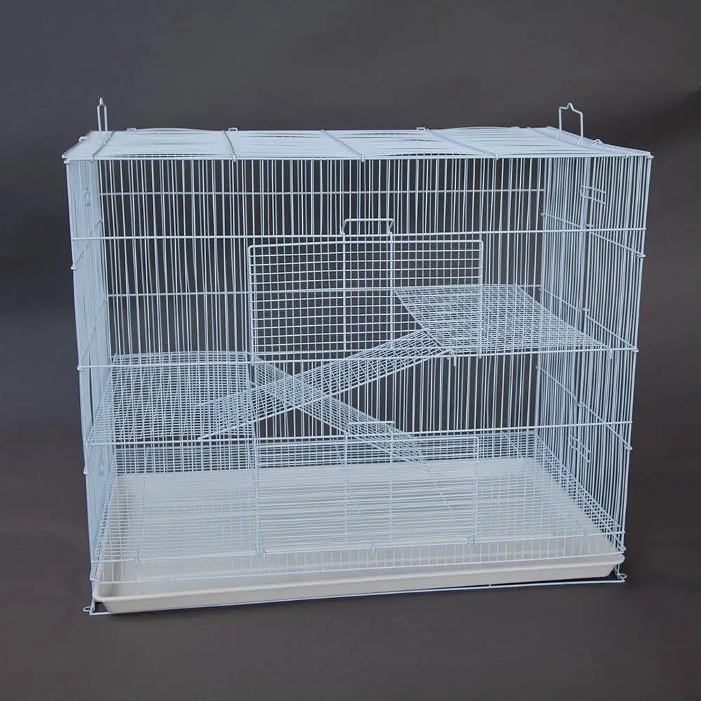 

3-Tier Habitat for Small Pets: Cats, Ferrets, Guinea Pigs, Hamsters, Rats, Sugar Gliders, Chinchillas (24 Wide, White)